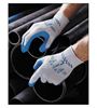 Glove, Gray, String knit with Blue Rubber palm coating - Latex, Supported